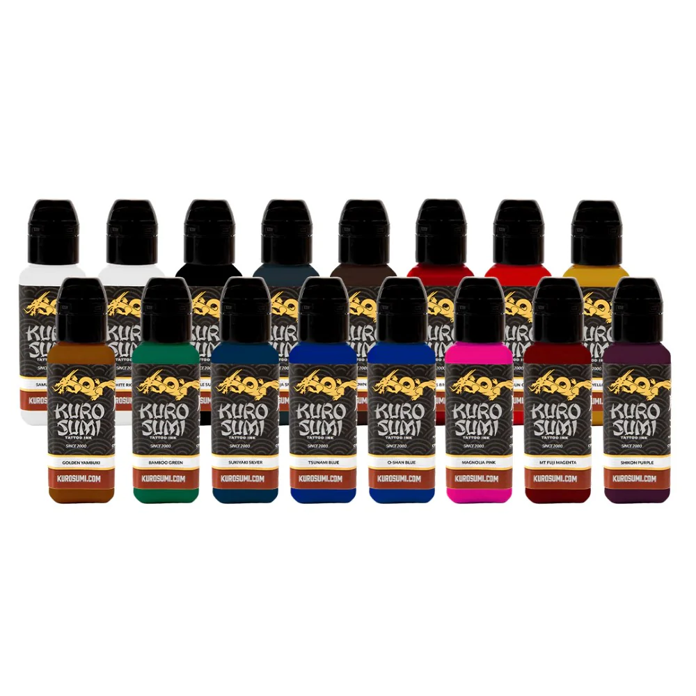 16 Color Primary Set #1 — Kuro Sumi Tattoo Ink — Pick Size - Image 2