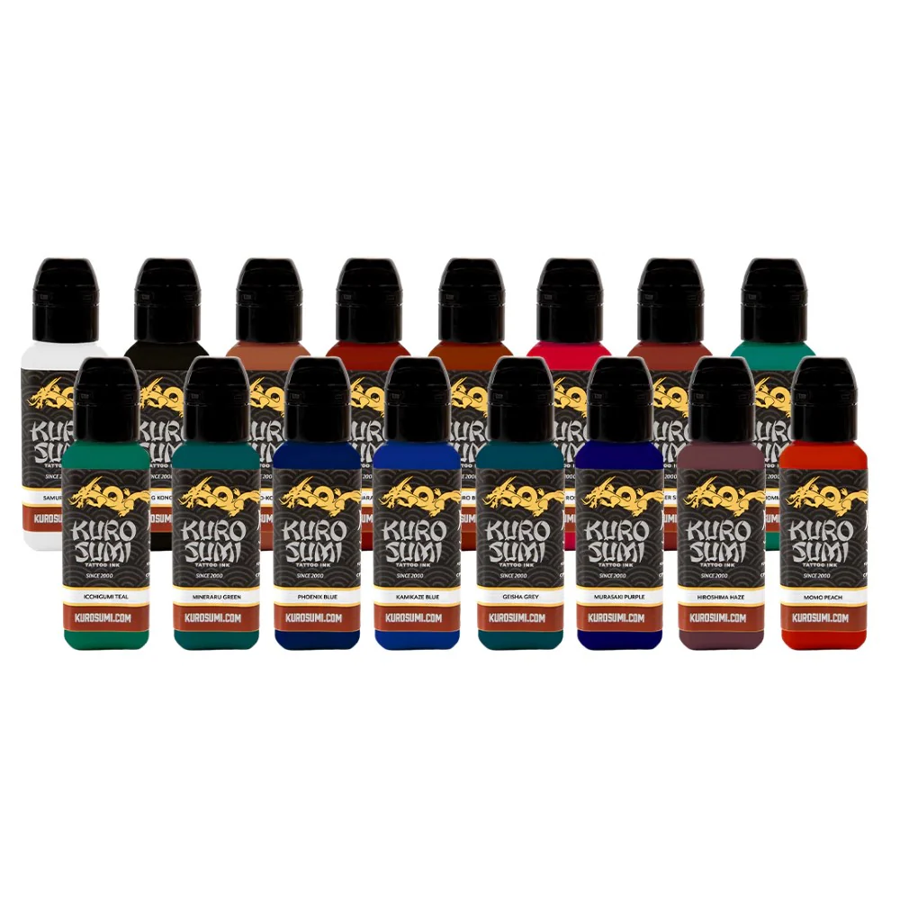 16 Color Primary Set #2 — Kuro Sumi Tattoo Ink — Pick Size - Image 2