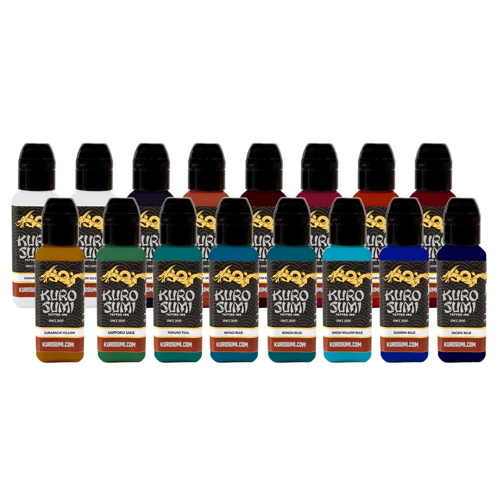 16 Color Primary Set #3 — Kuro Sumi Tattoo Ink — Pick Size - Image 2