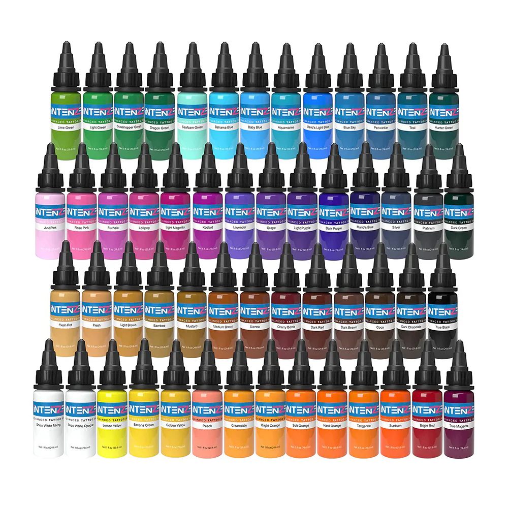 54 Color Set — Intenze Tattoo Ink — 1/2oz Bottles