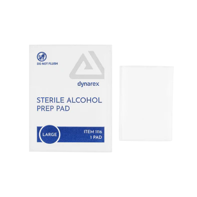 Dynarex Alcohol Prep Pads - Large - 100 / bx