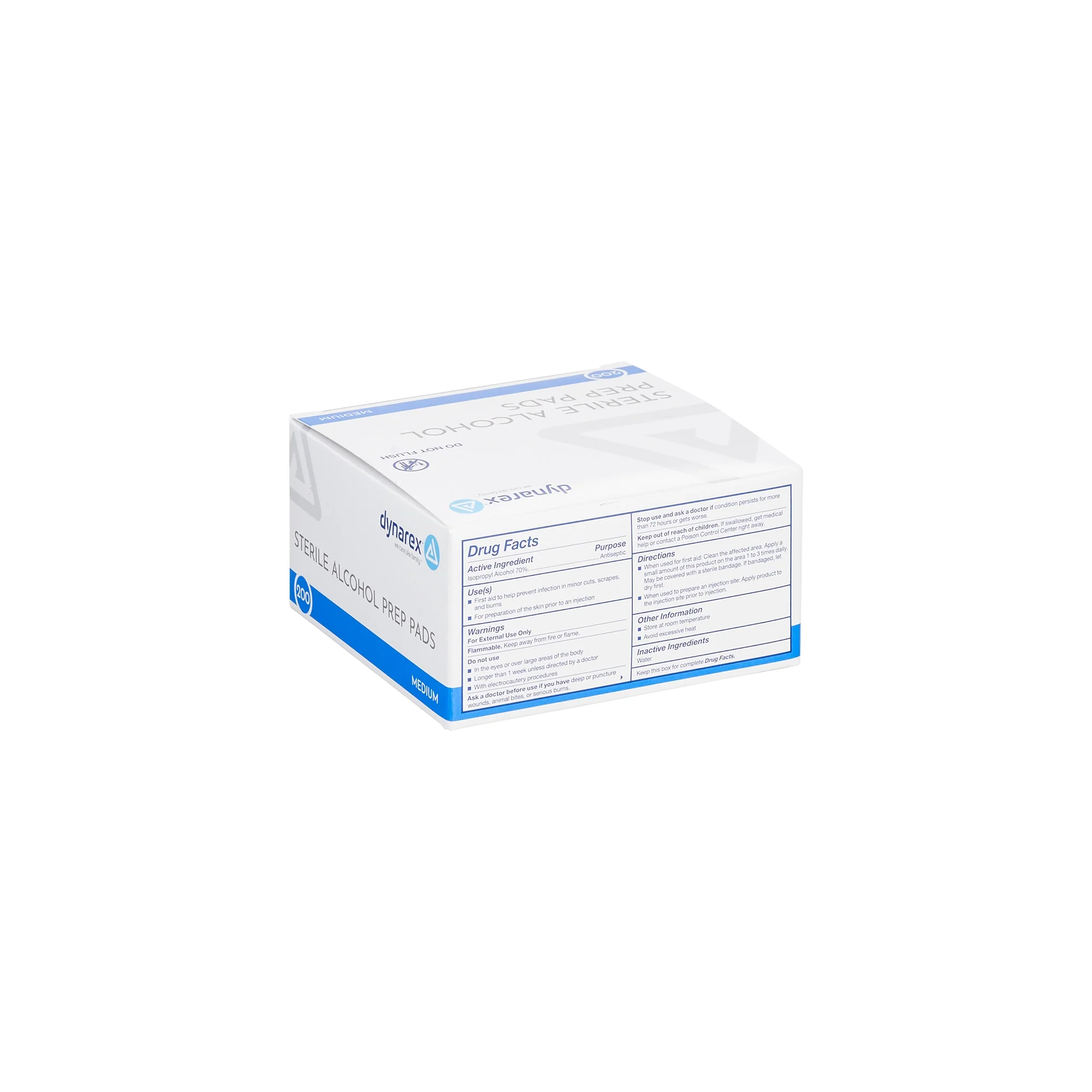 Dynarex Alcohol Prep Pads — Medium — Box of 200 - Image 2