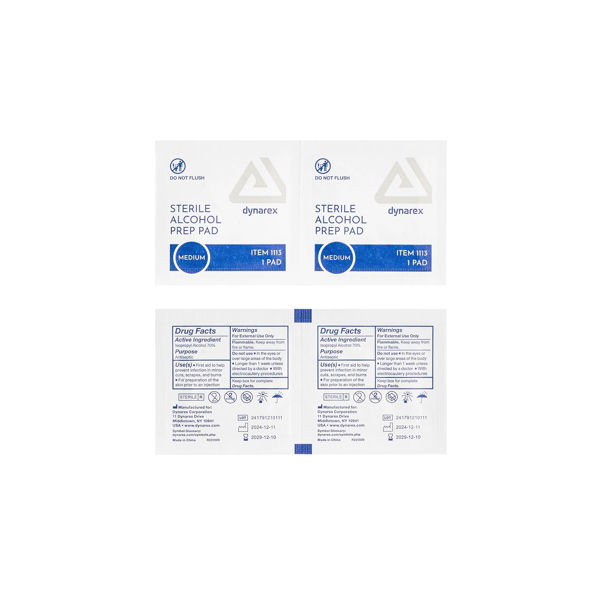 Dynarex Alcohol Prep Pads — Medium — Box of 200 - Image 4