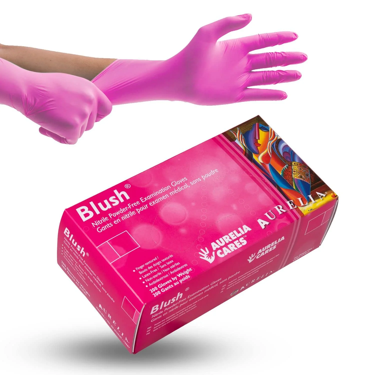 Aurelia Blush Disposable Nitrile Gloves — Box of 200 - Image 3