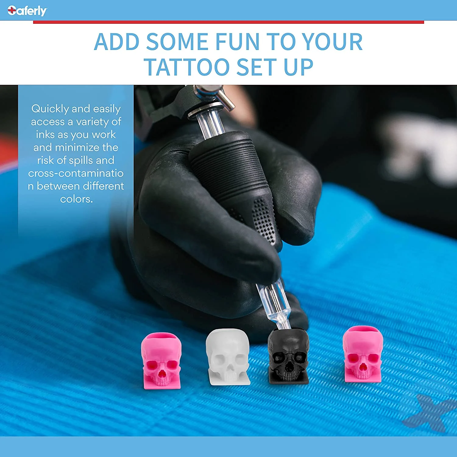 Saferly Skull Ink Caps — Size #16 (Large) — Bag of 200 - Image 9
