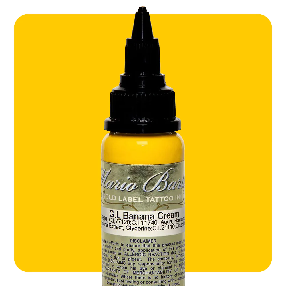 Banana Cream Mario Barth Gold Label — Intenze Tattoo Ink — 1oz Bottle