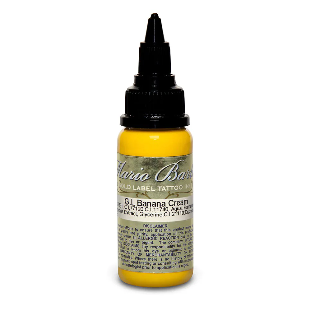 Banana Cream Mario Barth Gold Label — Intenze Tattoo Ink — 1oz Bottle - Image 2