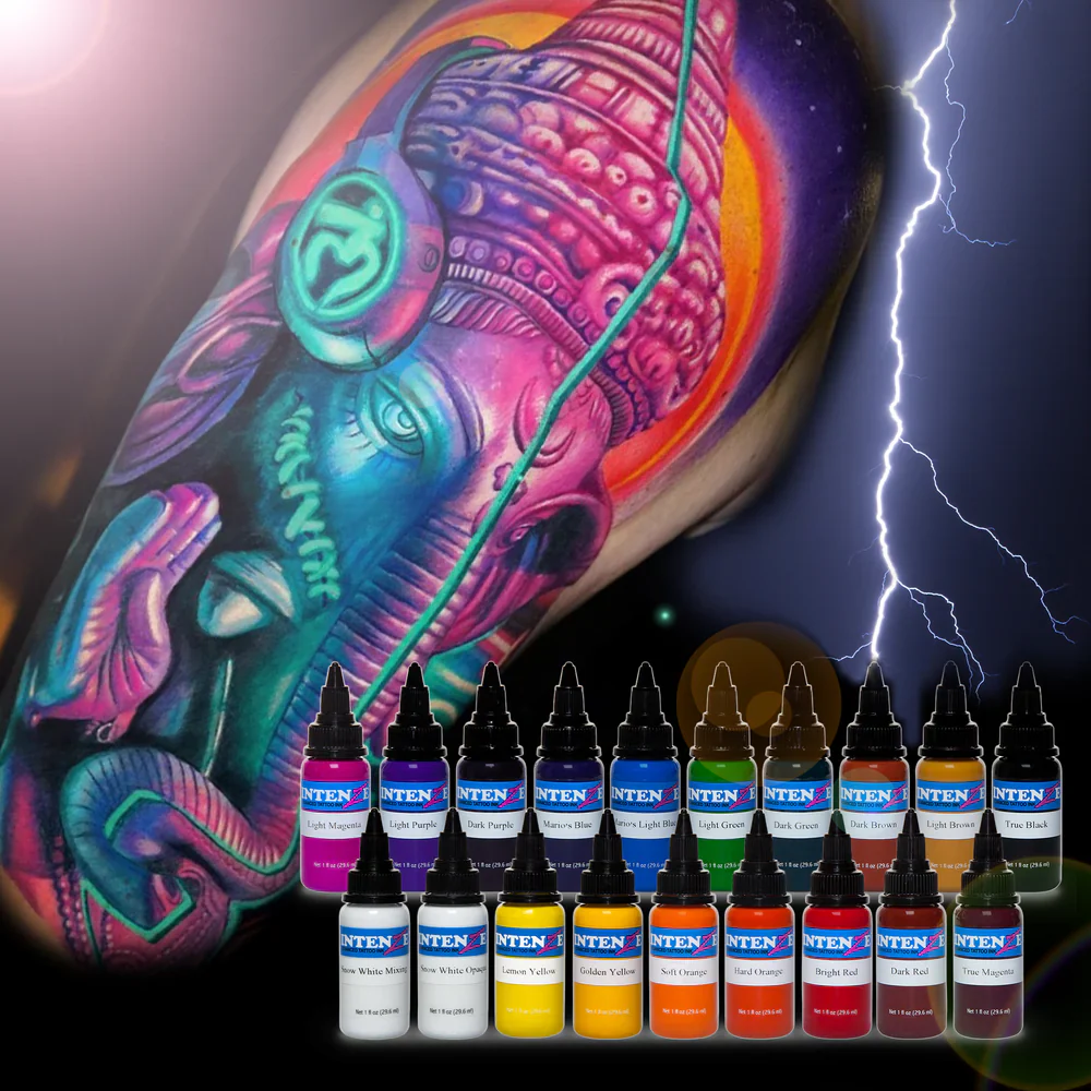 Basic 1/2oz Color Set - Intenze Tattoo Ink - 19 Bottles - Image 2