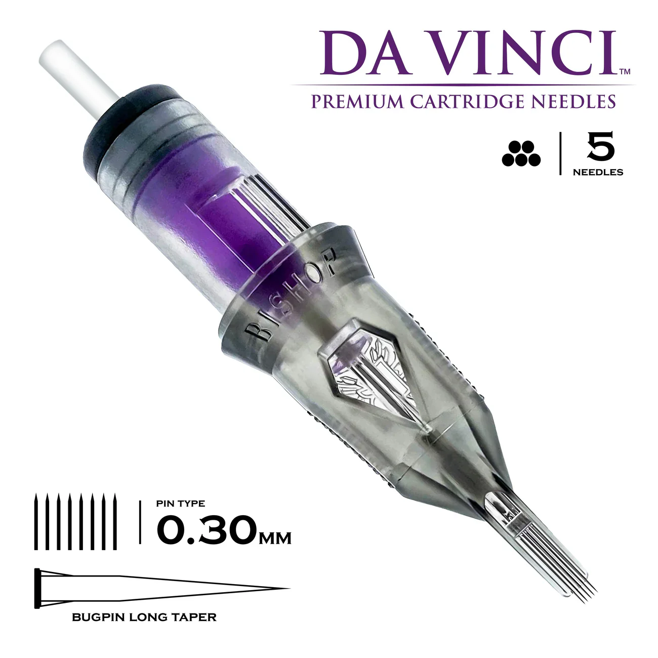 Bishop Da Vinci V2 Tattoo Cartridge Needles — Magnums — Box of 20 - Image 2