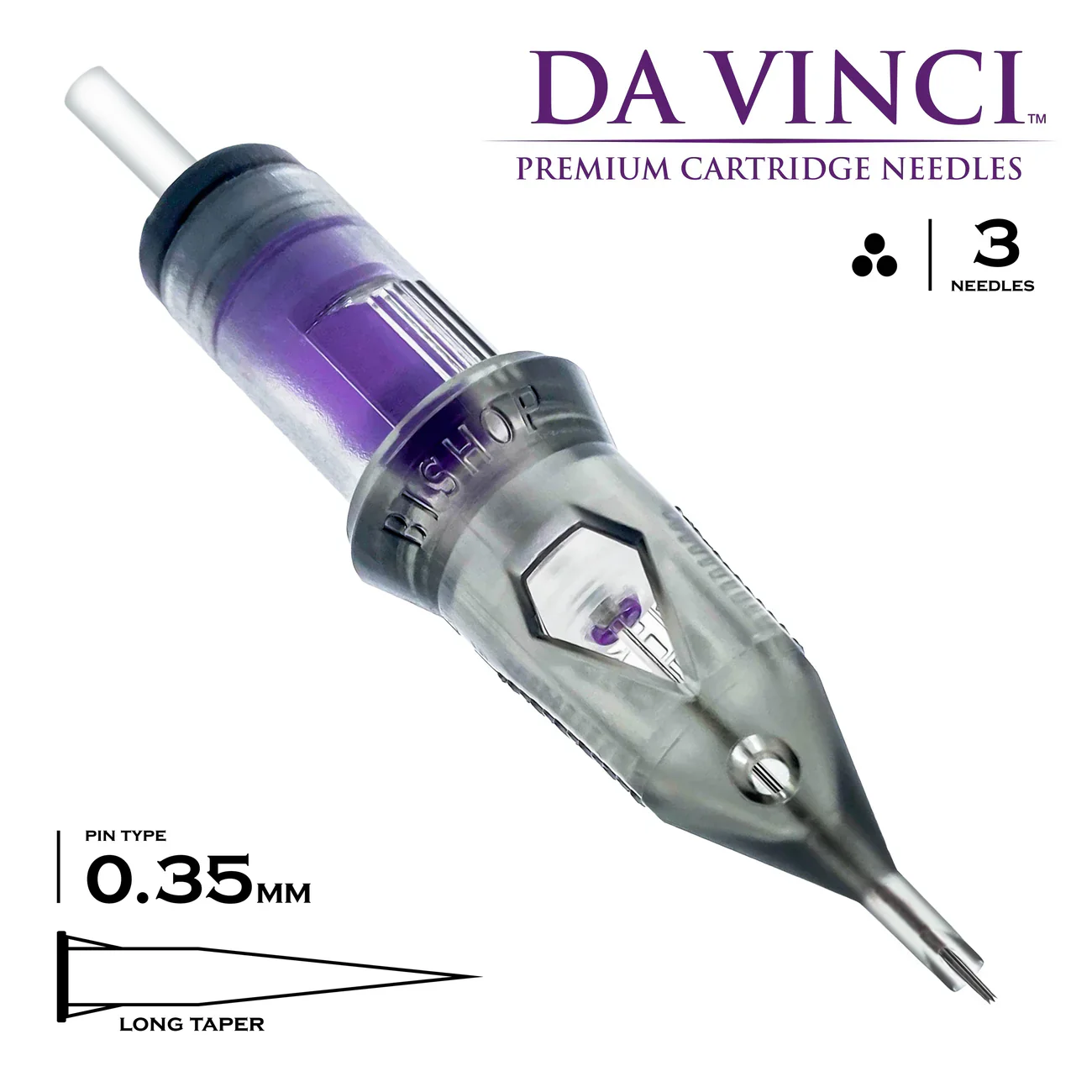 Bishop Da Vinci V2 Tattoo Cartridge Needles — Round Shaders — Box of 20 - Image 2