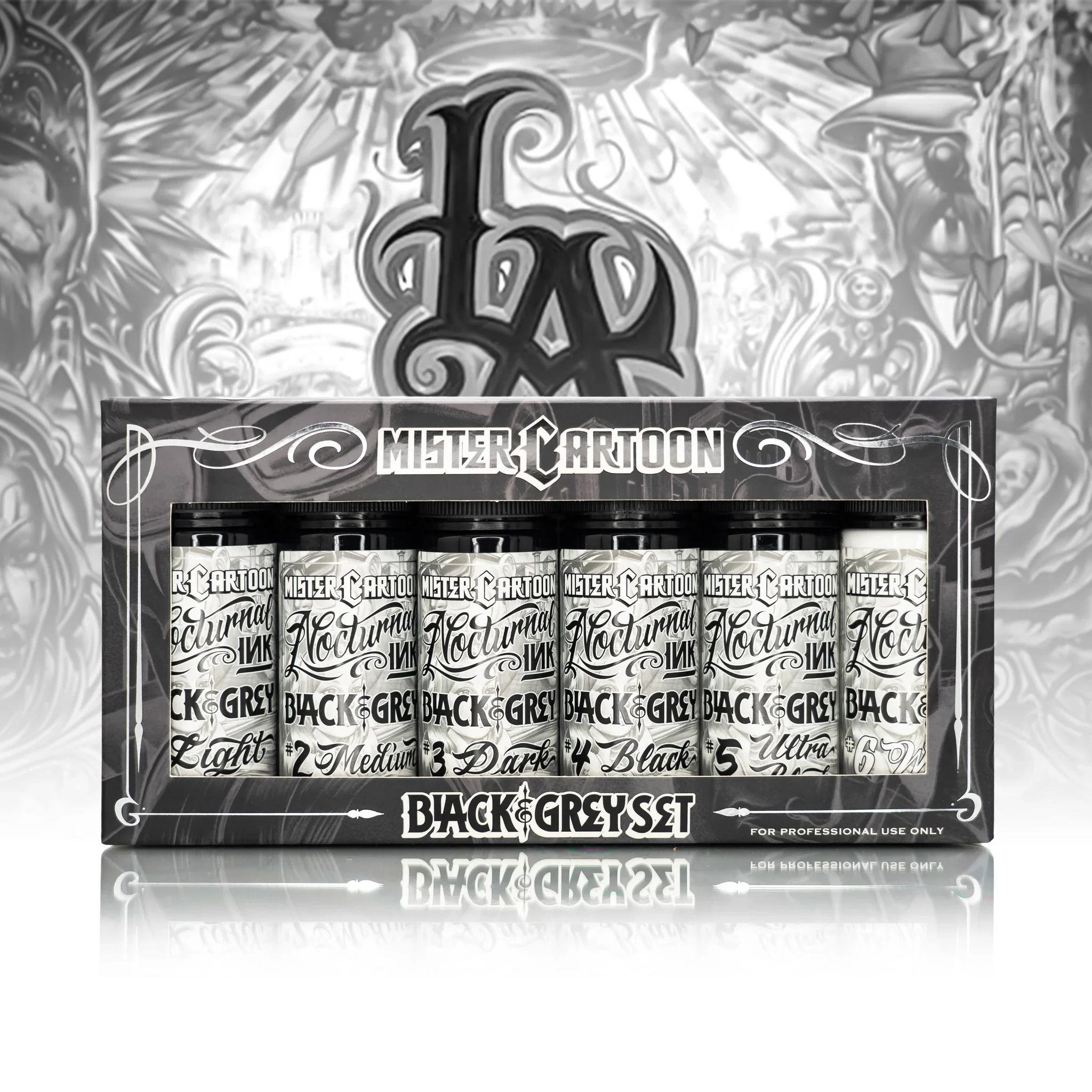 Bishop x Mister Cartoon Ink Set — Eternal Tattoo Ink — 6 4oz Bottles