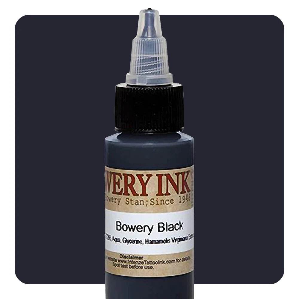 Black — Bowery Artist Series — Intenze Tattoo Ink — 1oz Bottle