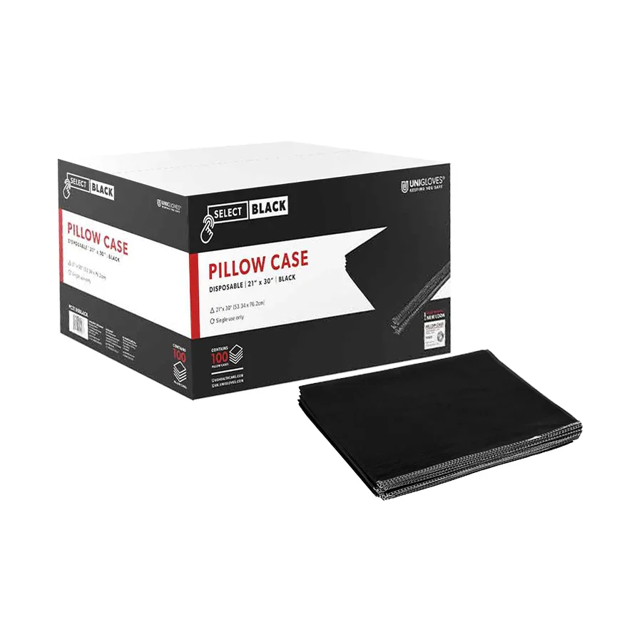 Black Disposable Pillowcases — Box of 100