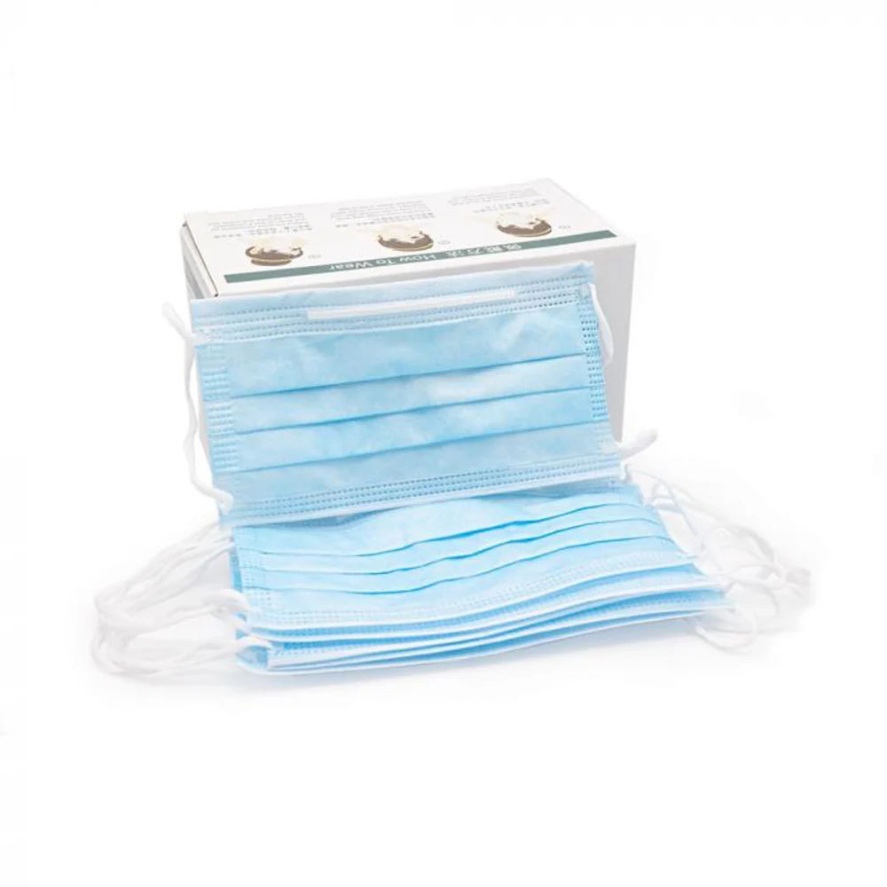Blue Disposable Face Masks - Box of 50