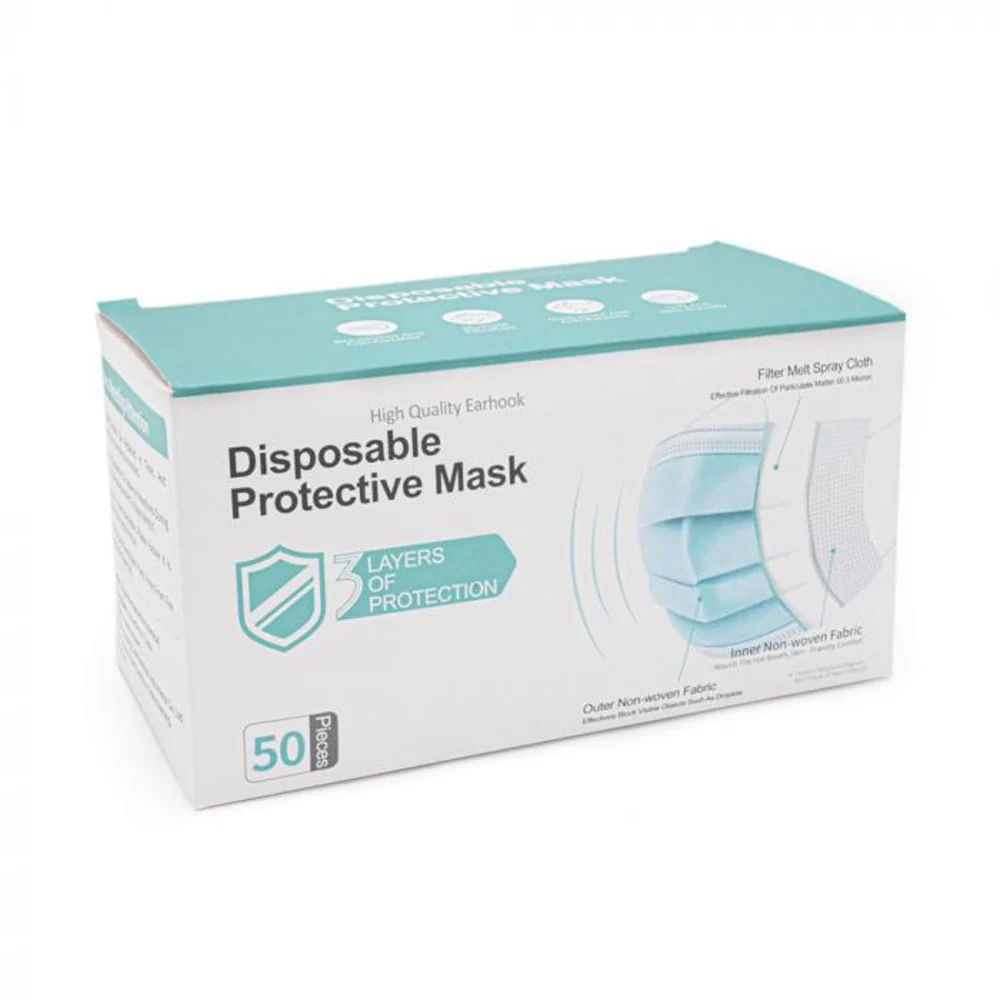 Blue Disposable Face Masks - Box of 50 - Image 3