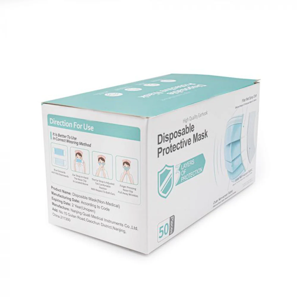 Blue Disposable Face Masks - Box of 50 - Image 4