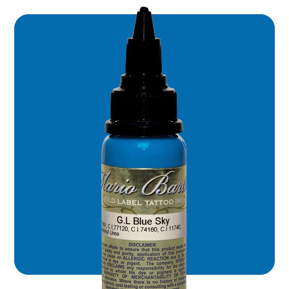 Blue Sky Mario Barth Gold Label — Intenze Tattoo Ink — 1oz Bottle