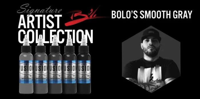 Bolo Smooth Gray 5-Color Palette Signature Set — Fusion Tattoo Ink — 1oz - Image 2