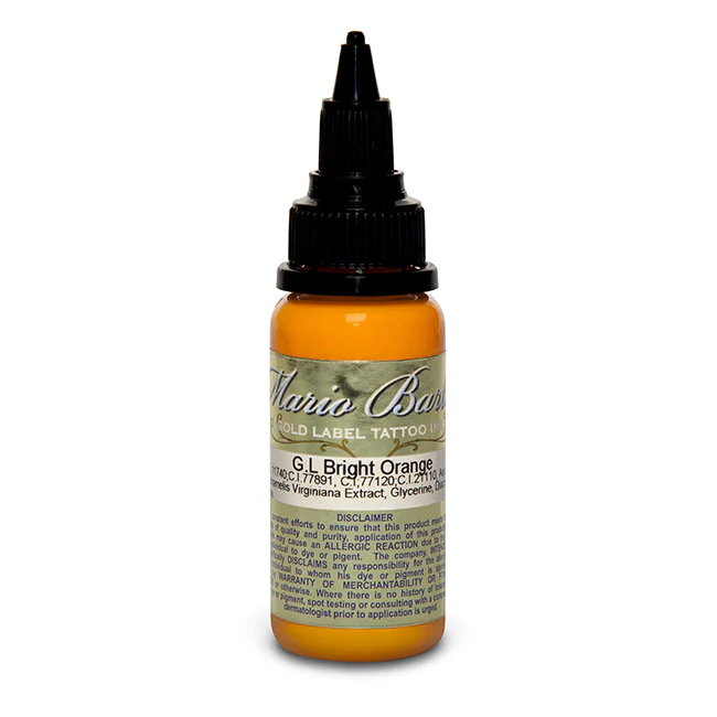 Bright Orange Mario Barth Gold Label - Intenze Tattoo Ink - 1oz Bottle