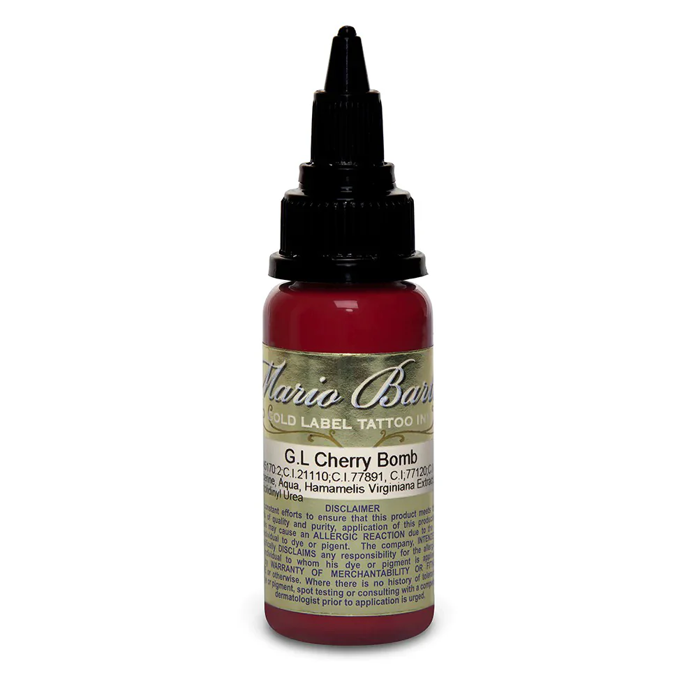 Cherry Bomb Mario Barth Gold Label — Intenze Tattoo Ink — 1oz Bottle - Image 2