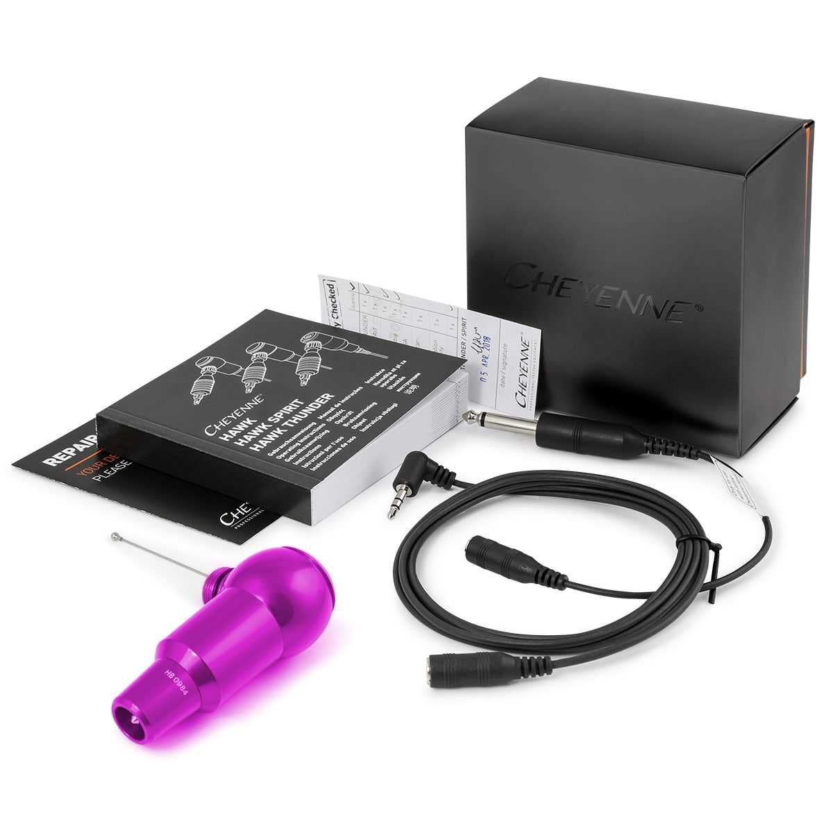 Cheyenne Hawk Thunder Tattoo Machine - Motor and 25mm Grip - Purple - Image 4