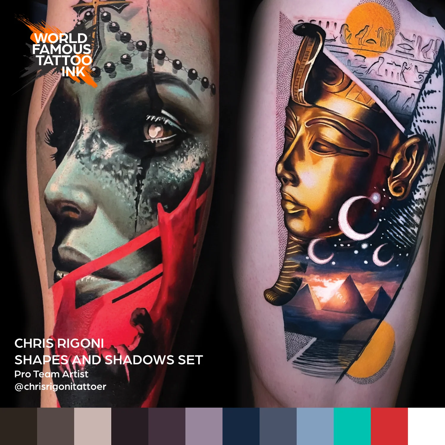 Chris Rigoni Shadows & Shapes 12 Bottle Tattoo Ink Set — World Famous Tattoo Ink — 1oz - Image 3
