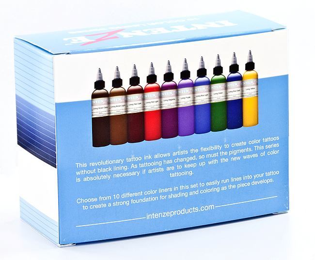 Color Lining 1oz Series — Intenze Tattoo Ink — 10 Bottles - Image 2