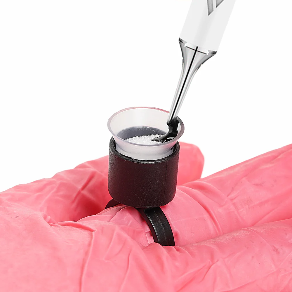 Cosmetic Ink Cup Holder Finger Ring — Black — Bag of 50 - Image 7