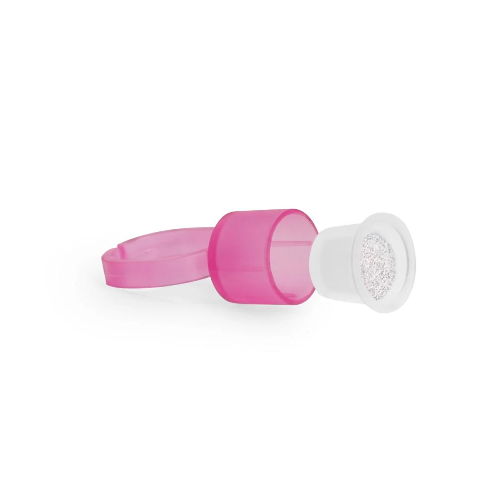 Cosmetic Ink Cup Holder Finger Ring — Pink — Bag of 50 - Image 2