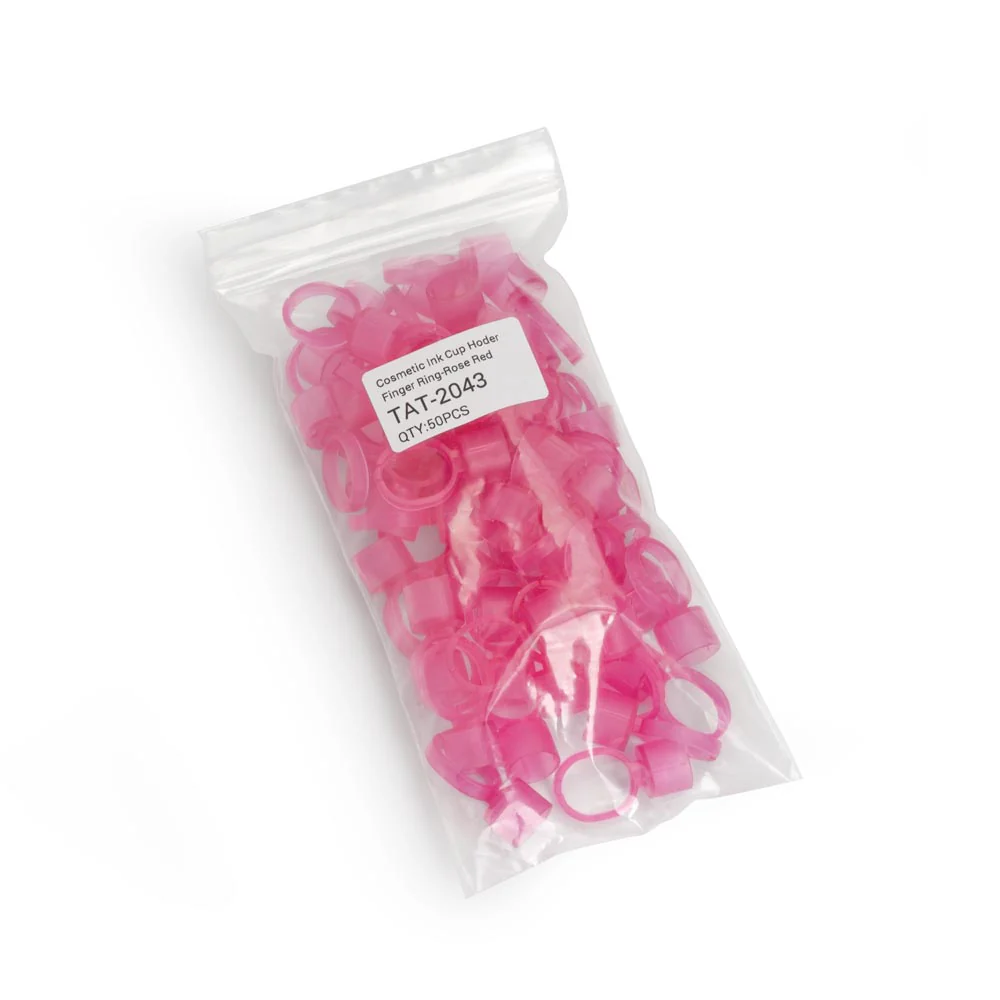 Cosmetic Ink Cup Holder Finger Ring — Pink — Bag of 50 - Image 3