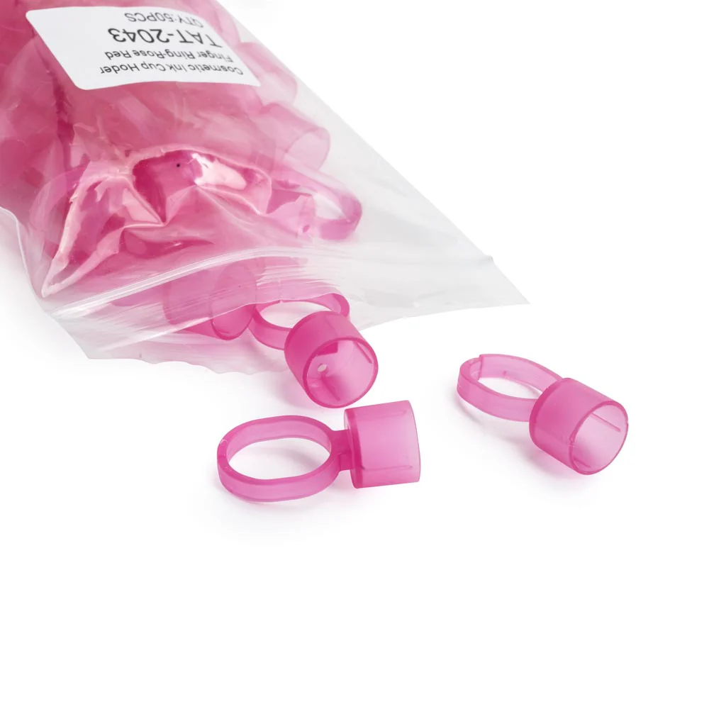 Cosmetic Ink Cup Holder Finger Ring — Pink — Bag of 50 - Image 4