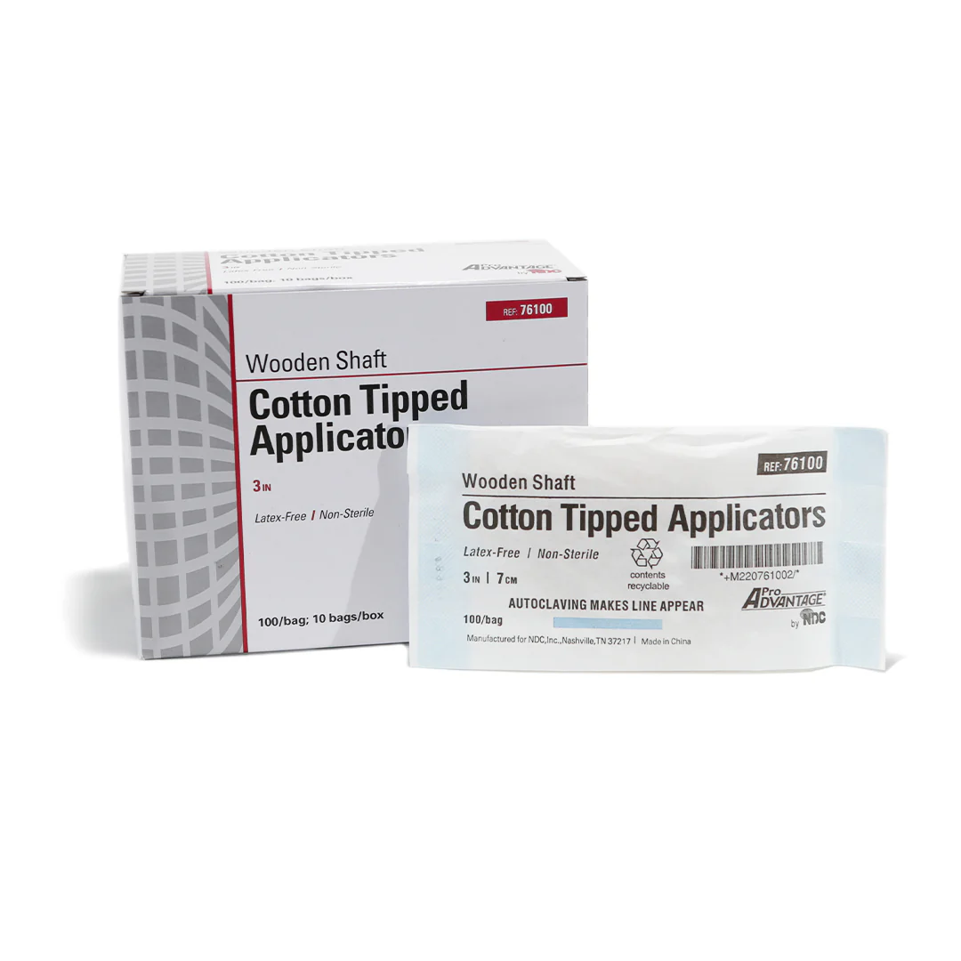 Cotton Tip Applicators - NON-STERILE - 3" Long