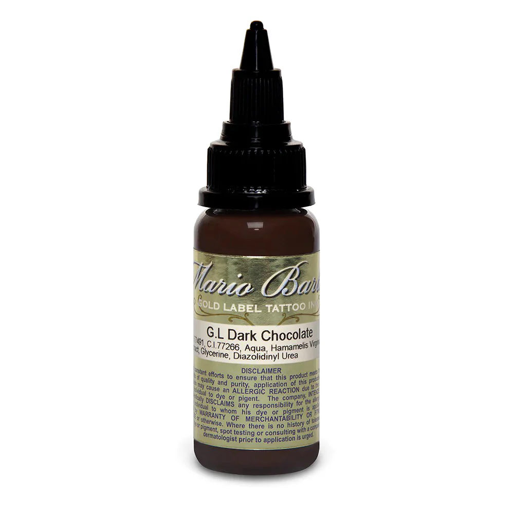 Dark Chocolate Mario Barth Gold Label — Intenze Tattoo Ink — 1oz Bottle - Image 2