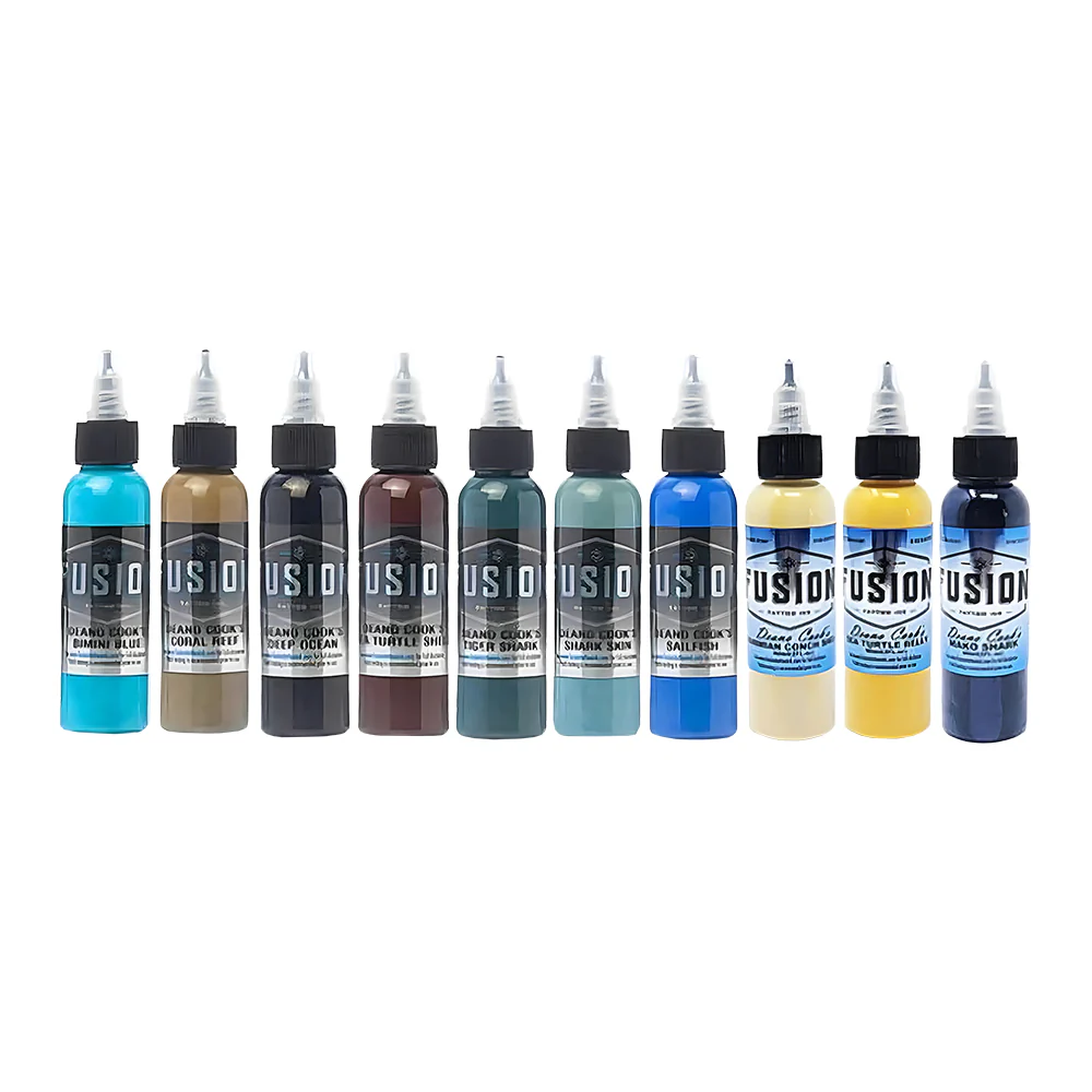 Deano Cook 10-Color Palette Signature Set — Fusion Tattoo Ink — 1oz - Image 2