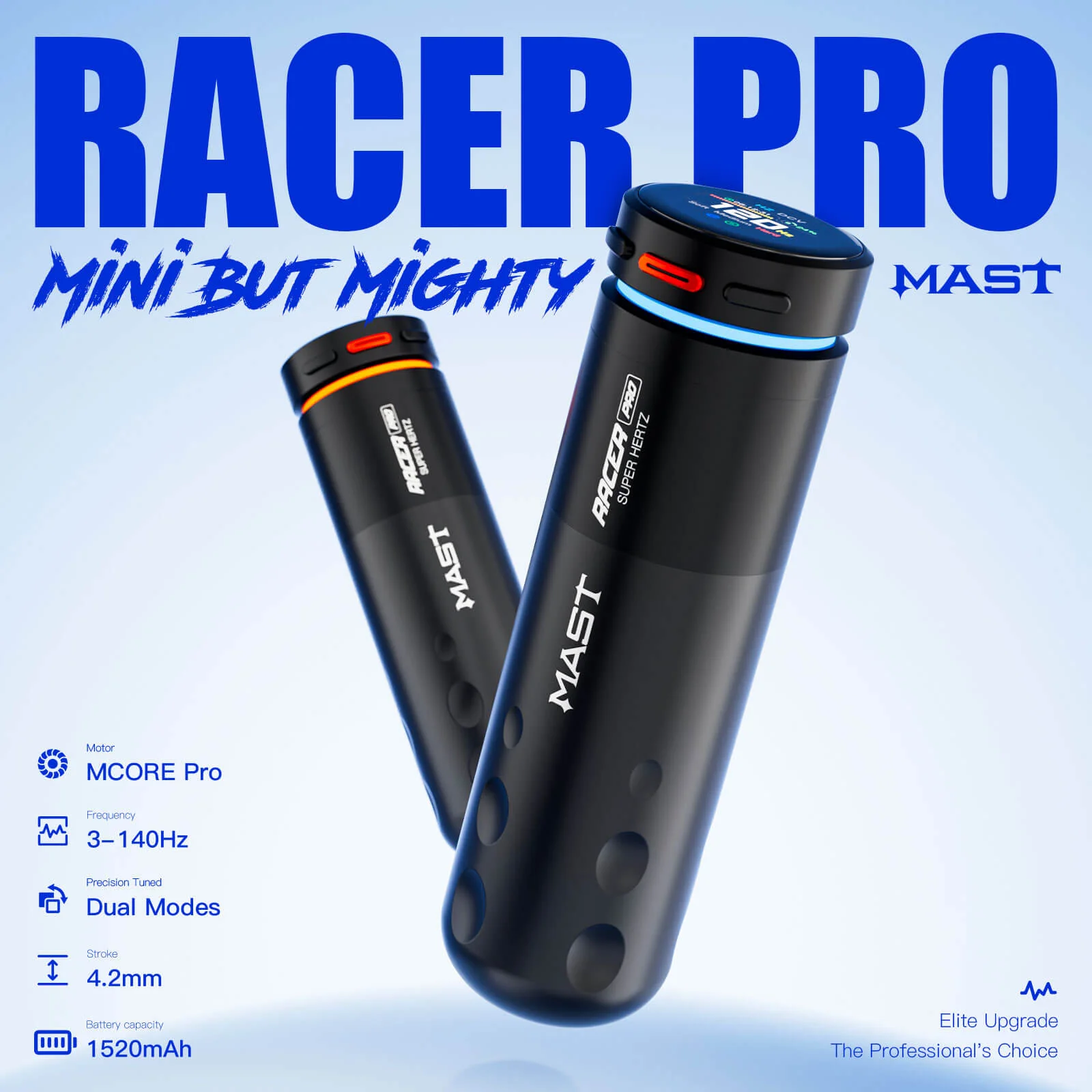 Dragonhawk Mast Racer Pro Wireless Tattoo Pen Machine — Black — 4.2mm Stroke - Image 11
