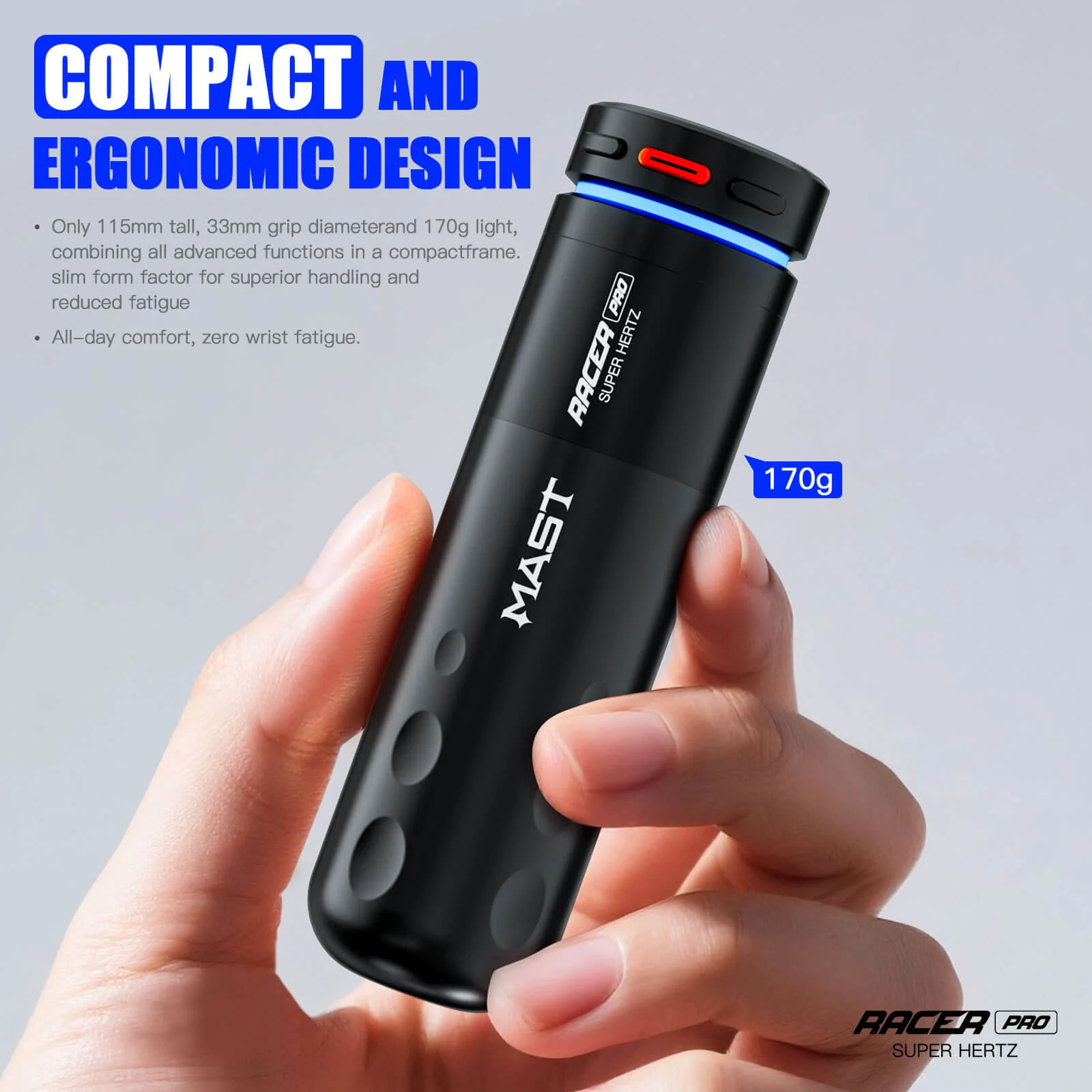 Dragonhawk Mast Racer Pro Wireless Tattoo Pen Machine — Black — 4.2mm Stroke - Image 6