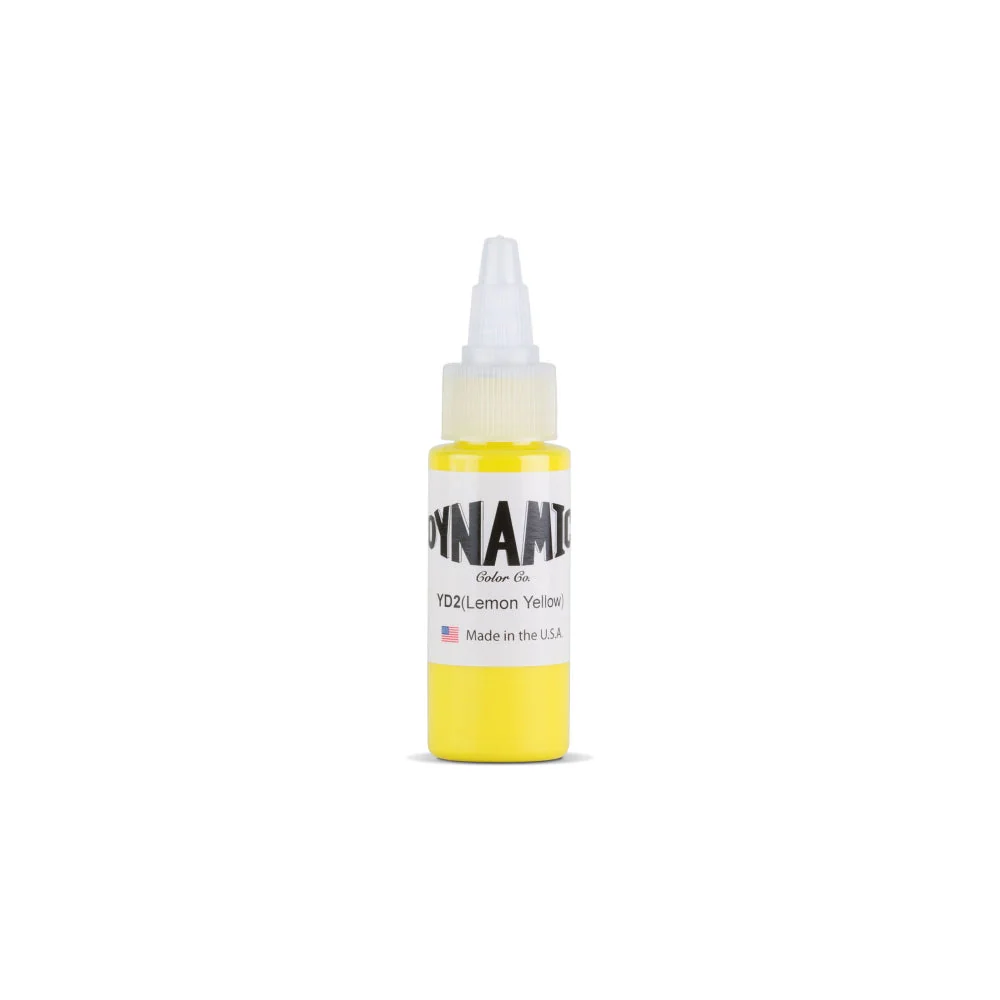 Dynamic Lemon Yellow Tattoo Ink - 1oz. Bottle - Image 2