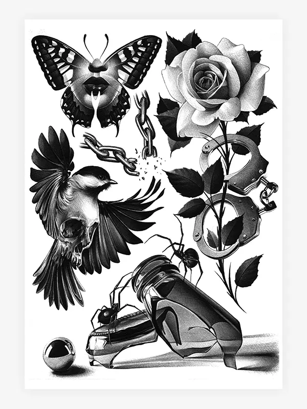 Echoes of Time — 25 Years of Tattoo Art — Hardcover Book + Travel Tool Book - Image 28