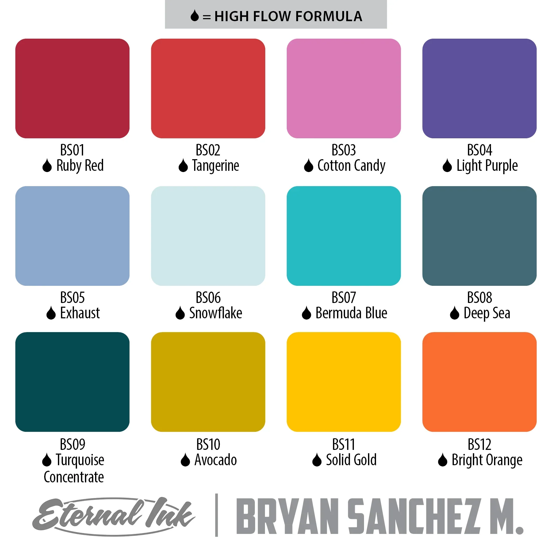 Eternal Tattoo Ink - Bryan Sanchez M. Watercolor Ink Set - Image 2