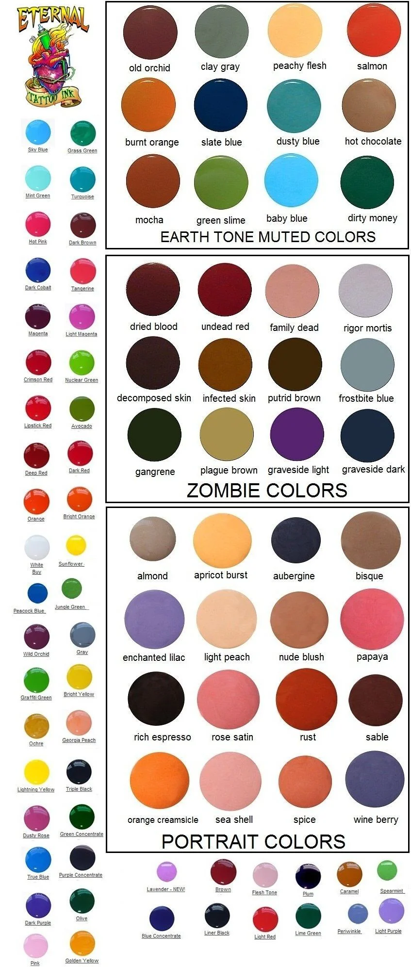 Full 50 Color Set - 4oz Bottles - Eternal Tattoo Ink - Image 2