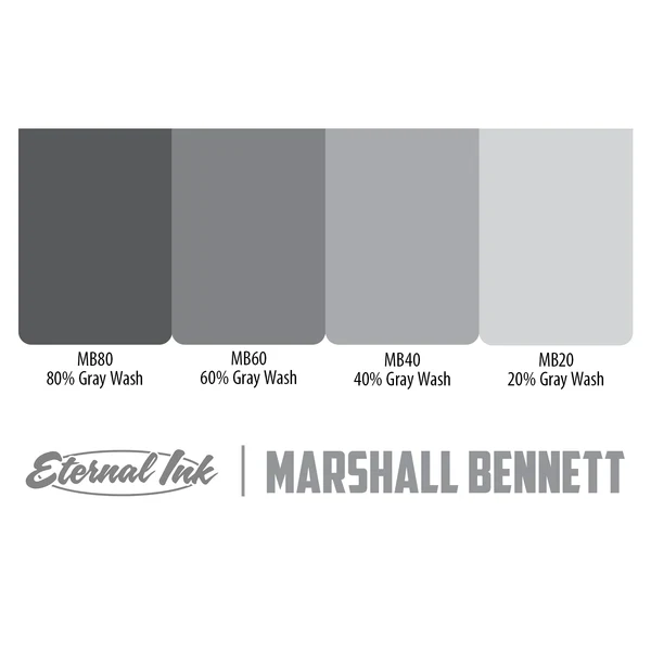 Eternal Tattoo Ink - Marshall Bennett Gray Wash Set of 4 - Image 3