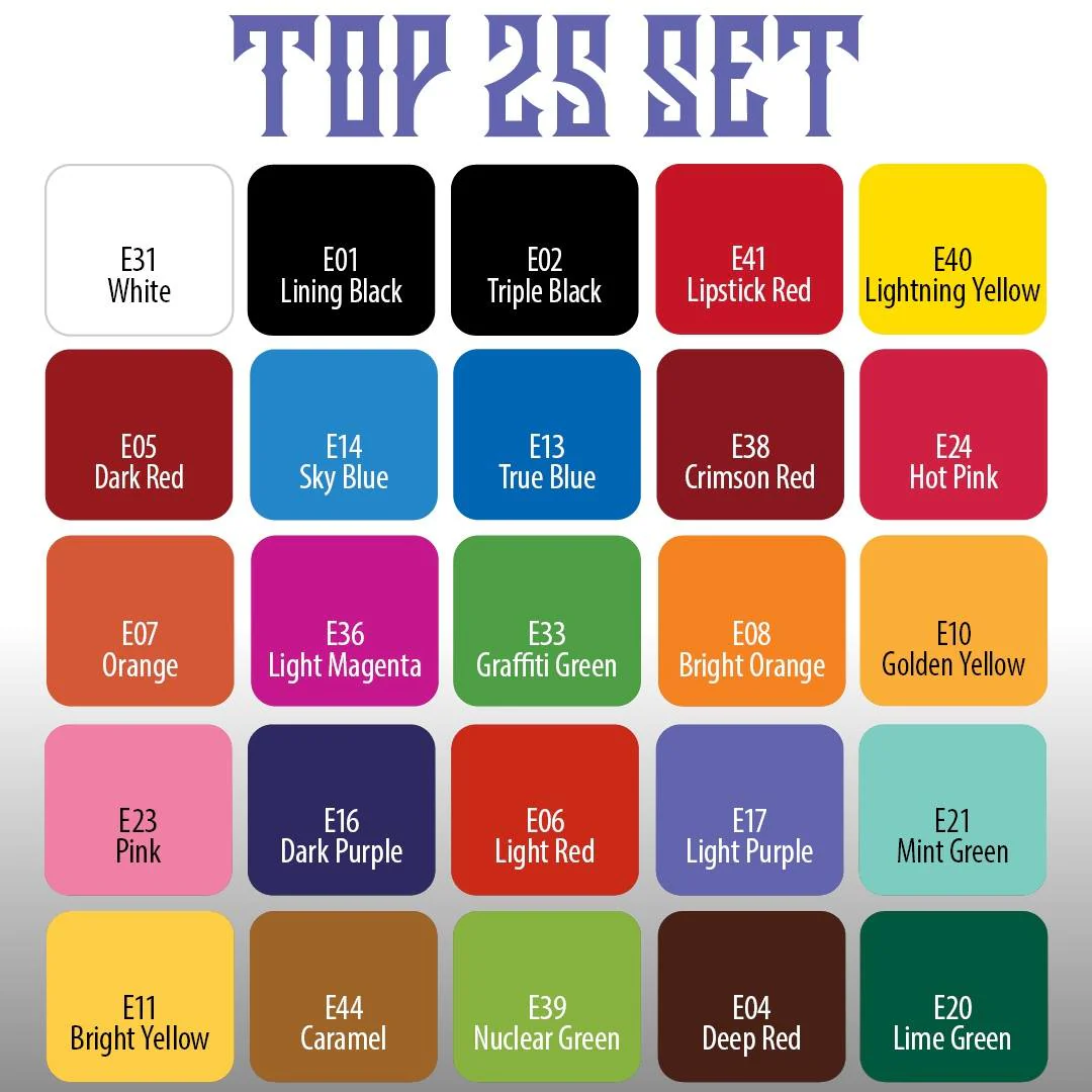 Top 25 Color Set - 4oz Bottles - Eternal Tattoo Ink - Image 2