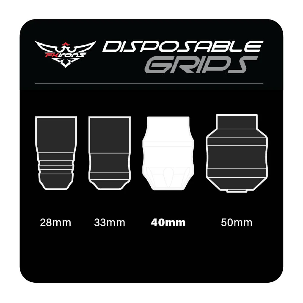 FK Irons EXO Rubber 40mm Disposable Tattoo Grips — Black — Box of 24 - Image 6
