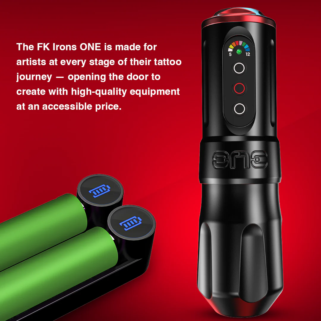 FK Irons One Tattoo Machine with Drop in Battery — 3.0mm or 4.0mm — Pick Color - Image 5