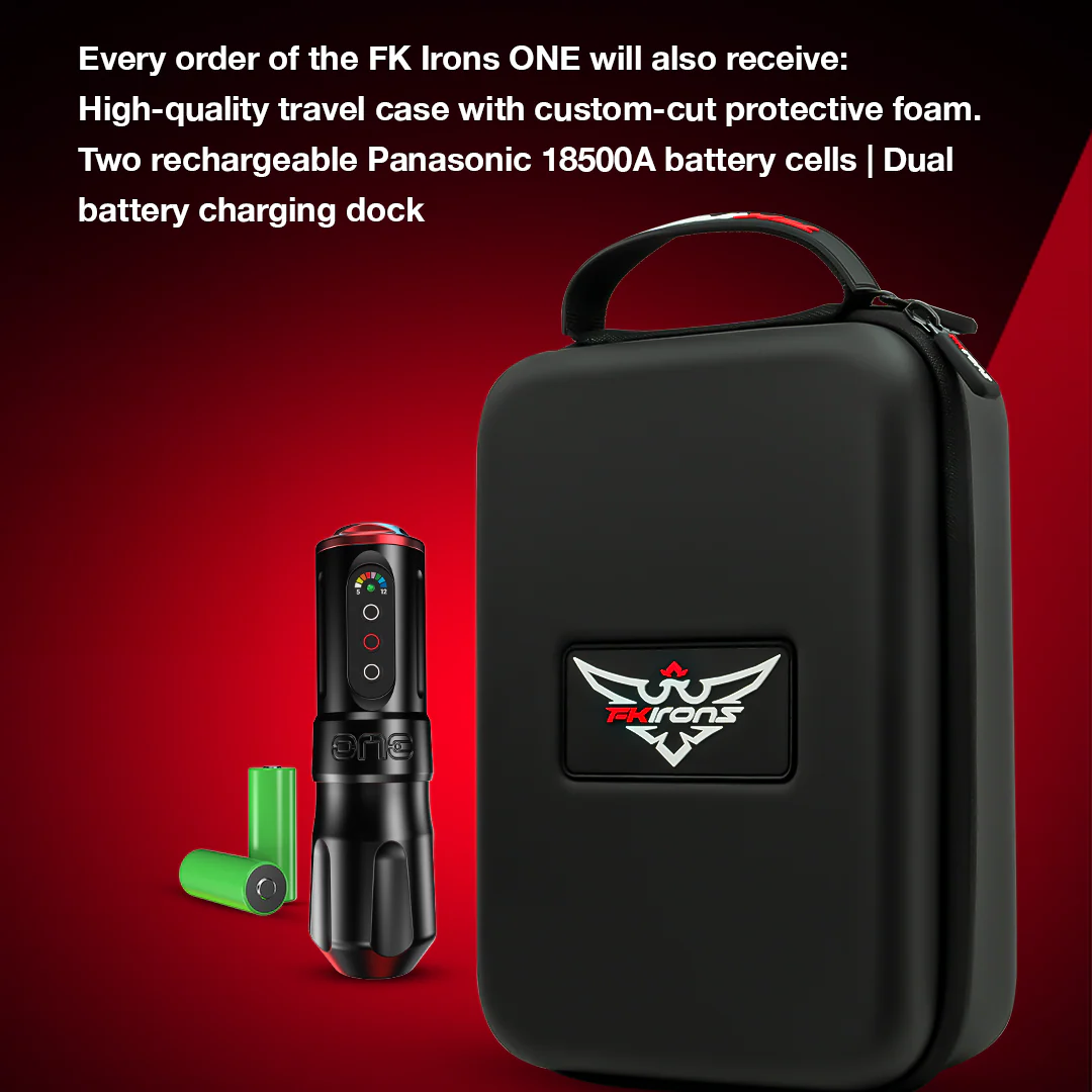 FK Irons One Tattoo Machine with Drop in Battery — 3.0mm or 4.0mm — Pick Color - Image 7
