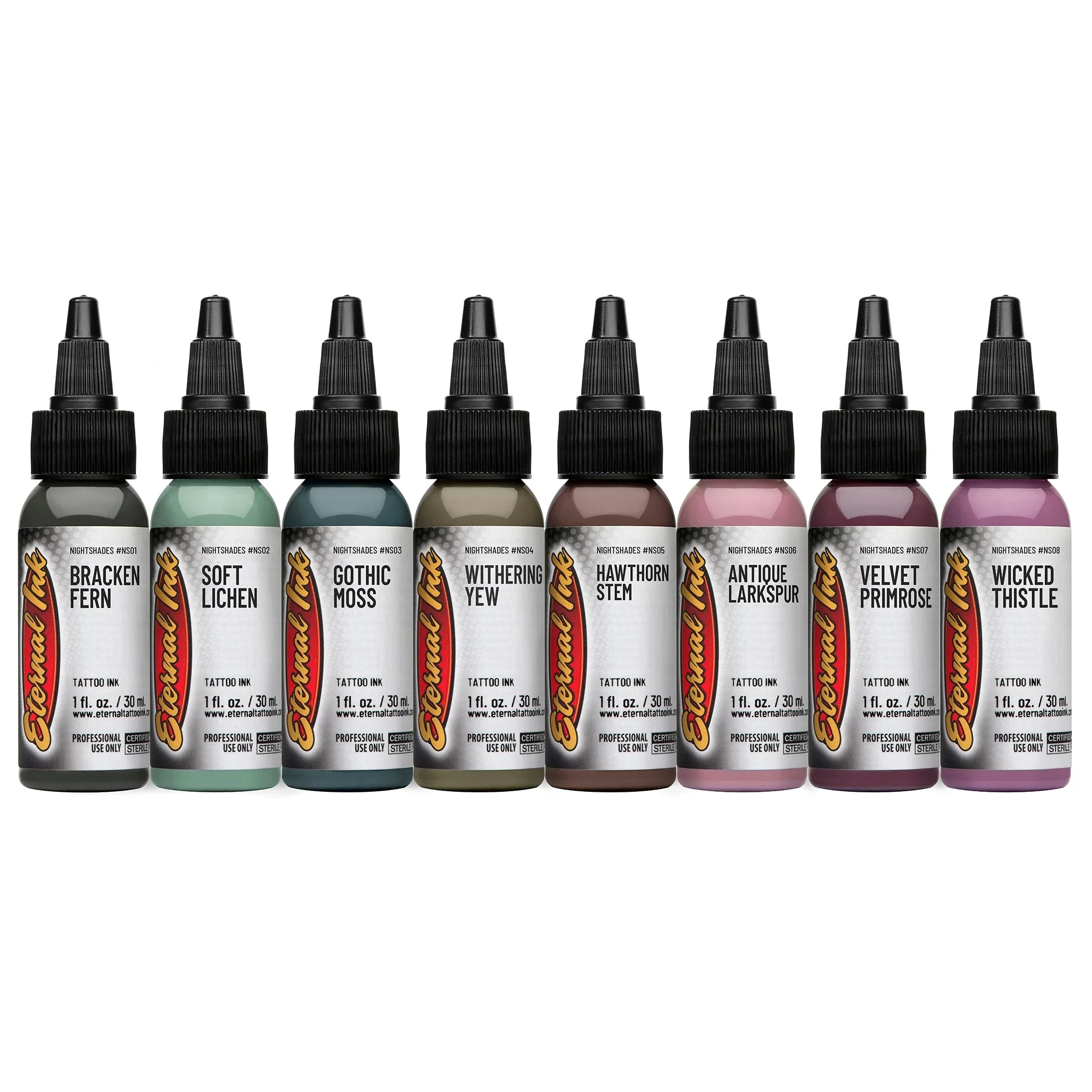 Gia Rose Nightshades Set of 8 Bottles — Eternal Tattoo Ink — 1oz - Image 3