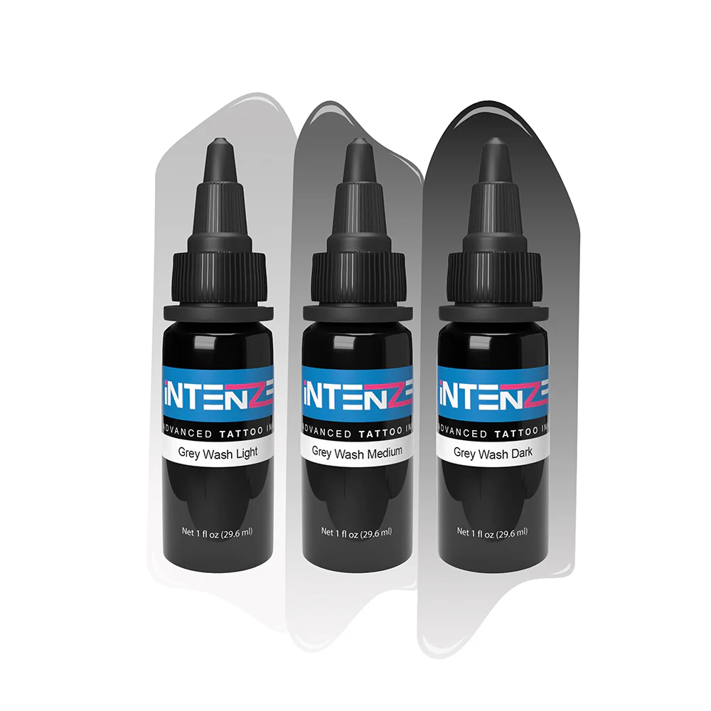 Grey Wash 4oz Set - Intenze Tattoo Ink - 3 Bottles