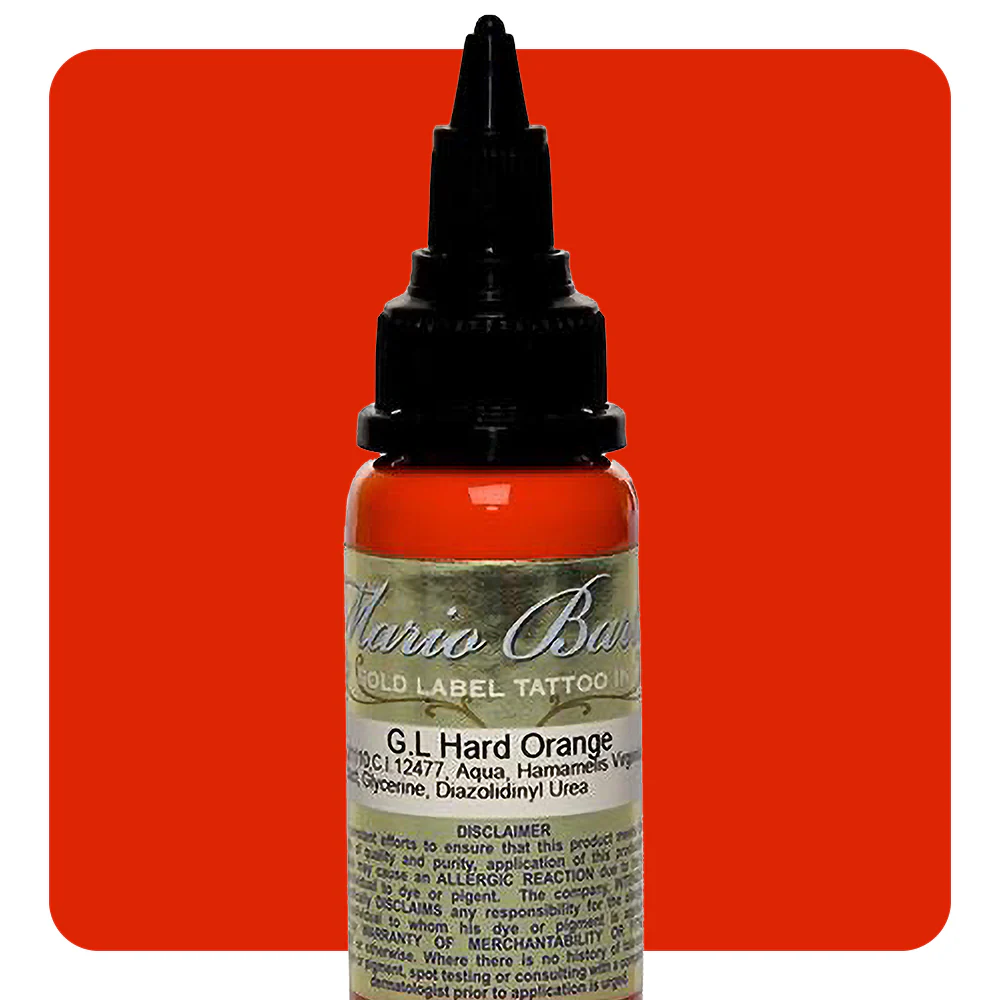 Hard Orange Mario Barth Gold Label — Intenze Tattoo Ink — 1oz Bottle