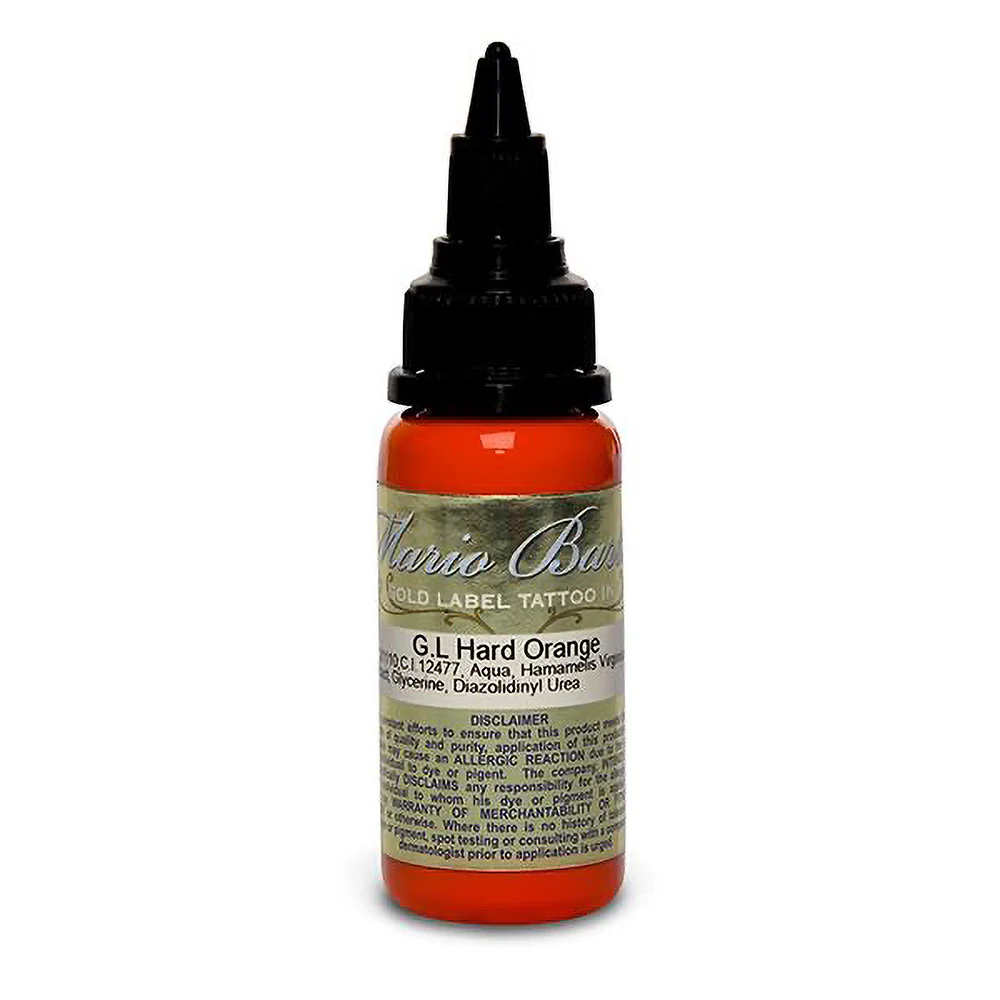 Hard Orange Mario Barth Gold Label — Intenze Tattoo Ink — 1oz Bottle - Image 2