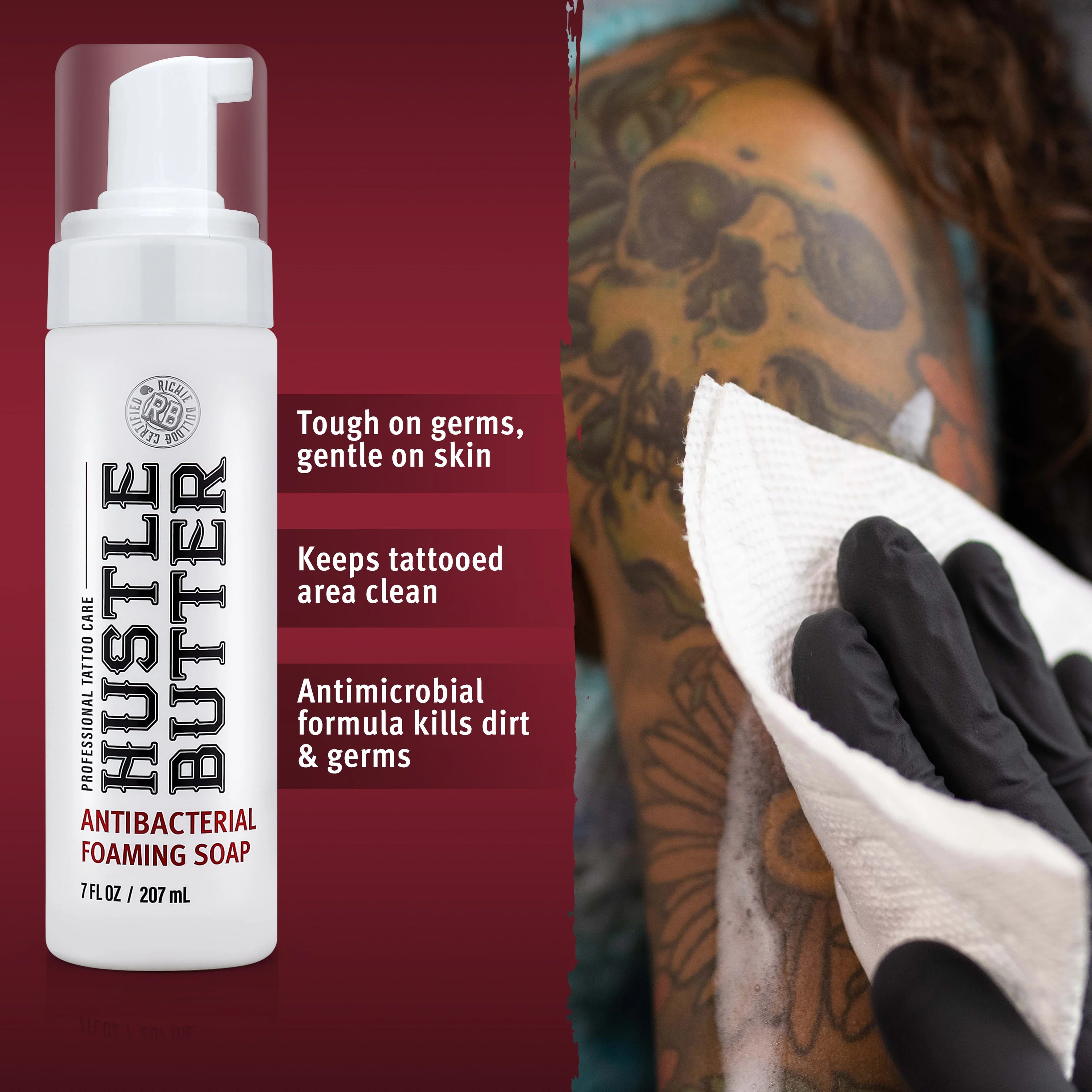 Hustle Bubbles Deluxe Foamer Antimicrobial Soap — 7oz — Single or Case of 12 - Image 4